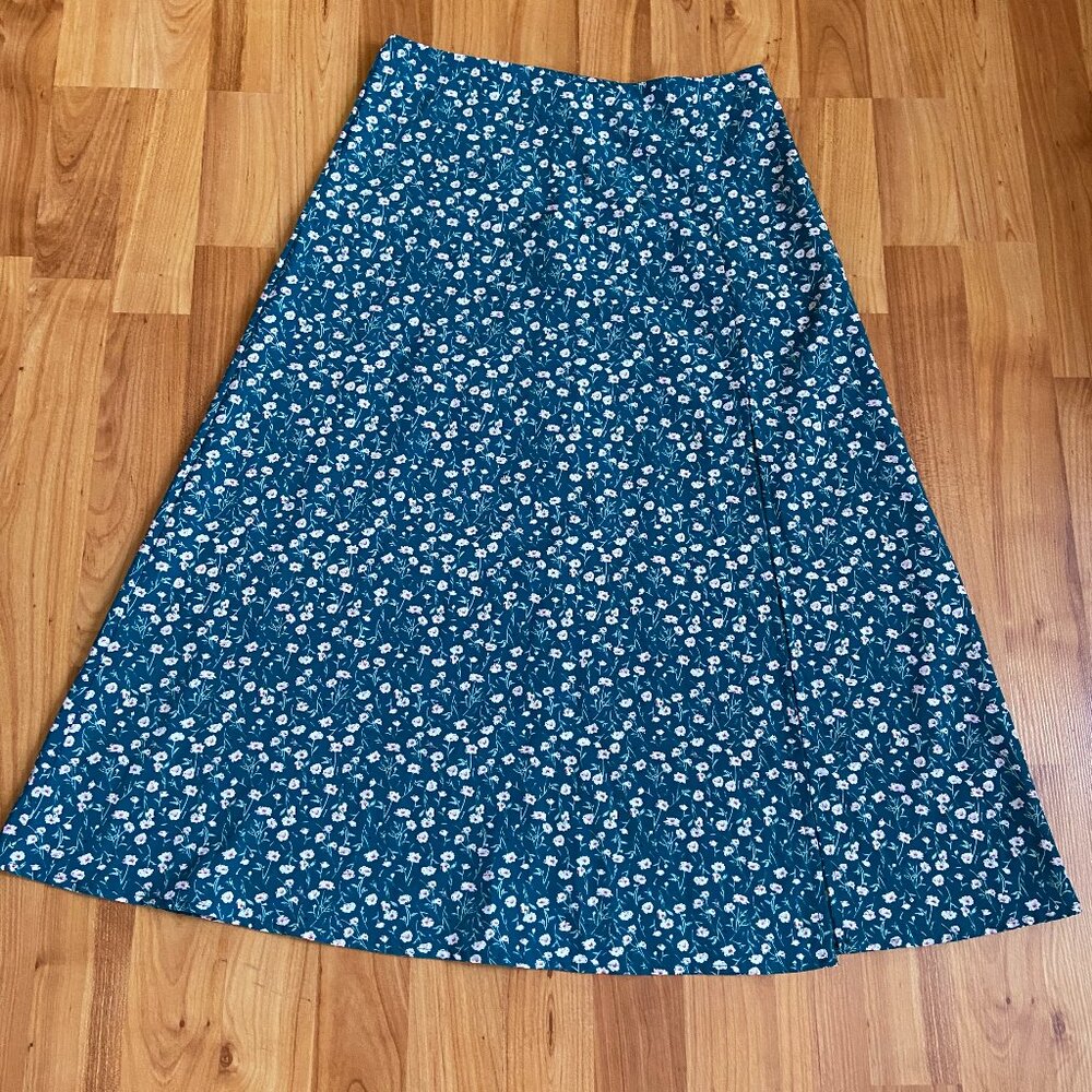 Shein ditsy floral midi skirt with slit